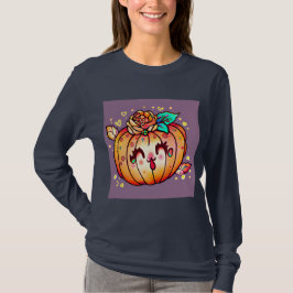 Schattigee Happy Pumpkin Halloween Graphic met lan T-shirt