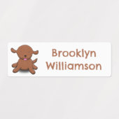 Schattigee Happy Puppy Dog cartoon gepersonaliseer Labels (Design 1)