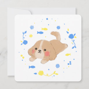 Schattigee Happy Puppy Illustratie Kaart