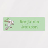 Schattigee Happy Raccoon baby cartoon gepersonalis Labels (Design 2)