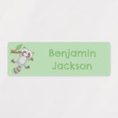Schattigee Happy Raccoon baby cartoon gepersonalis Labels (Design 1)
