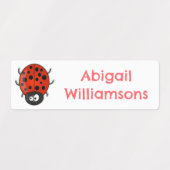 Schattigee Happy Red lieveheersbeestje cartoon gep Labels (Design 1)