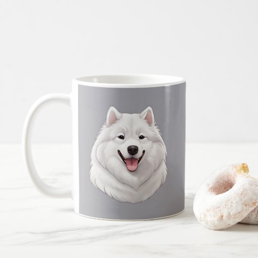 Schattigee Happy Samoyed Dog Koffiemok (Met donut)