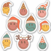 Schattigee Happy Santa Face plakboek briefpapier Sticker (Voorkant)