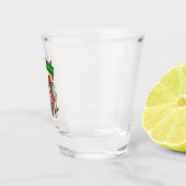 Schattigee Happy Santa met kerstborddieren Shot Glas (Rechts)