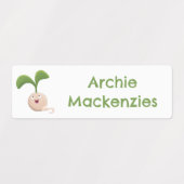 Schattigee Happy Seed Sprout cartoon gepersonalise Labels (Design 2)