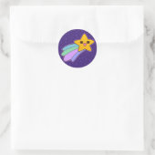 Schattigee Happy Shooting Star Ronde Sticker (Tas)