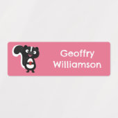 Schattigee Happy Skunk cartoon gepersonaliseerd Labels (Design 1)