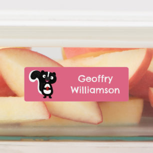 Schattigee Happy Skunk cartoon gepersonaliseerd Labels