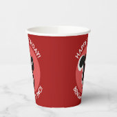 Schattigee Happy Skunk gepersonaliseerde cartoon V Papieren Bekers (Links)