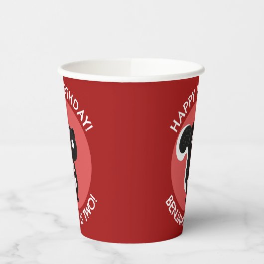 Schattigee Happy Skunk gepersonaliseerde cartoon V Papieren Bekers (Links)