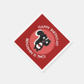 Schattigee Happy Skunk gepersonaliseerde cartoon V Servet (Hoek)