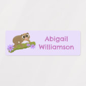 Schattigee Happy Slow Loris gepersonaliseerde cart Labels (Design 2)