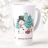 Schattigee Happy Snowman Kerstnaam Groot Latte Mok