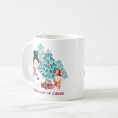 Schattigee Happy Snowman Kerstnaam Koffiemok (Voorkant links)