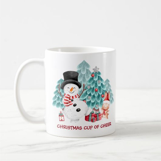 Schattigee Happy Snowman Kerstnaam Koffiemok (Links)
