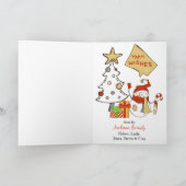 Schattigee Happy Snowman Vrolijk Kerstfeest Kaart (Binnen)
