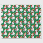 Schattigee Happy Snowman Waterverf Pattern Cadeaupapier (Vlak)