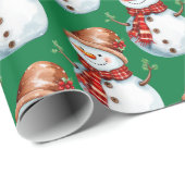 Schattigee Happy Snowman Waterverf Pattern Cadeaupapier (Rol Hoek)