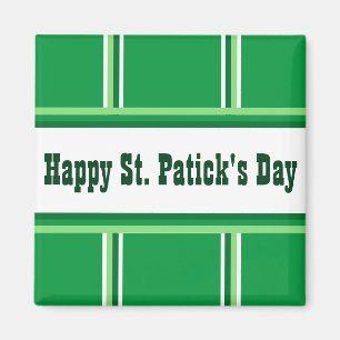 Schattigee Happy St. Patrick's Day gestreept groen Magneet