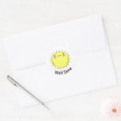 Schattigee Happy Sun Goed gedaan Ronde Sticker (Envelop)