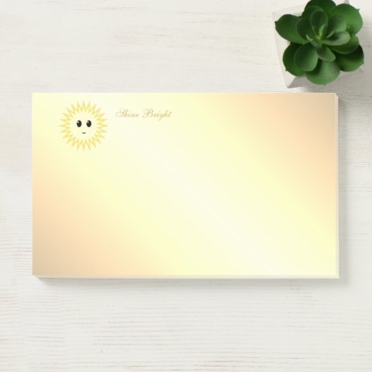 Schattigee Happy Sun op Golden Gradient Post-it® Notes (Kantoor)