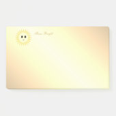 Schattigee Happy Sun op Golden Gradient Post-it® Notes (Voorkant)