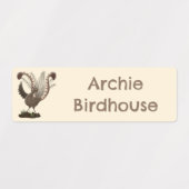 Schattigee Happy Superb Lyrebird cartoon gepersona Labels (Design 2)