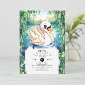 Schattigee Happy Swan Verjaardag Kaart (Staand voorkant)