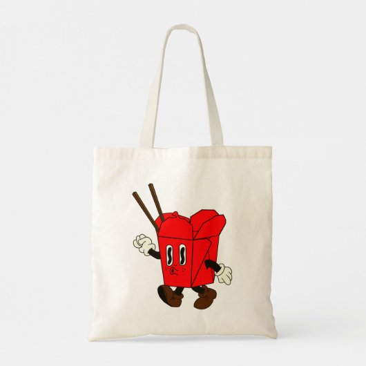 Schattigee happy takeout box tote bag (Achterkant)