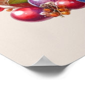 Schattigee Happy Thanksgiving kalkoen Poster (Hoek)