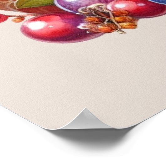 Schattigee Happy Thanksgiving kalkoen Poster (Hoek)