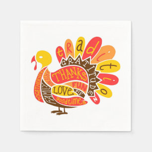 Schattigee Happy Thanksgiving Turkije Bedankt Quot Servet