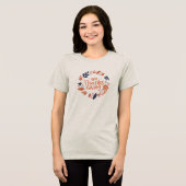 Schattigee Happy Thanksgiving Turkije Dag met Bloe Tri-Blend Shirt (Voorkant volledig)
