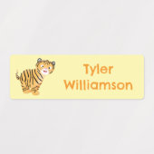 Schattigee Happy Tiger Cub gepersonaliseerde carto Labels (Design 2)