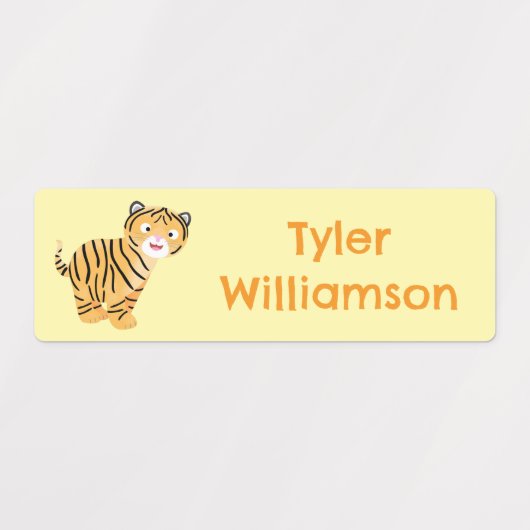 Schattigee Happy Tiger Cub gepersonaliseerde carto Labels (Design 2)