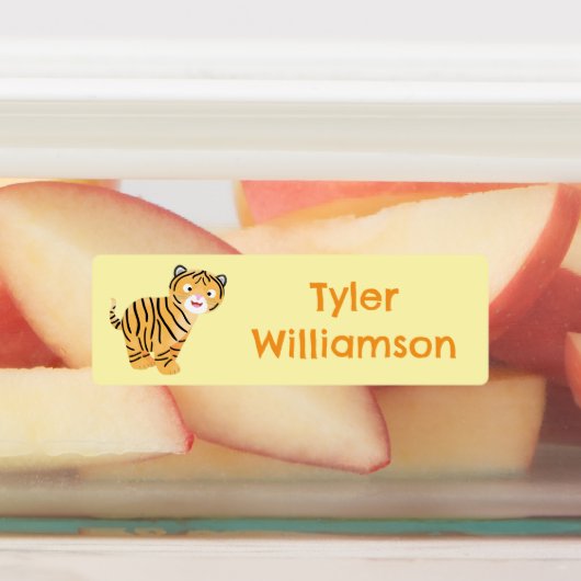 Schattigee Happy Tiger Cub gepersonaliseerde carto Labels (Aangebracht)