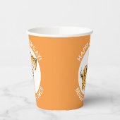 Schattigee Happy Tiger Cub gepersonaliseerde carto Papieren Bekers (Links)