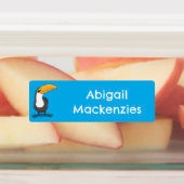 Schattigee Happy Toucan Blauw Groene cartoon geper Labels (Aangebracht)