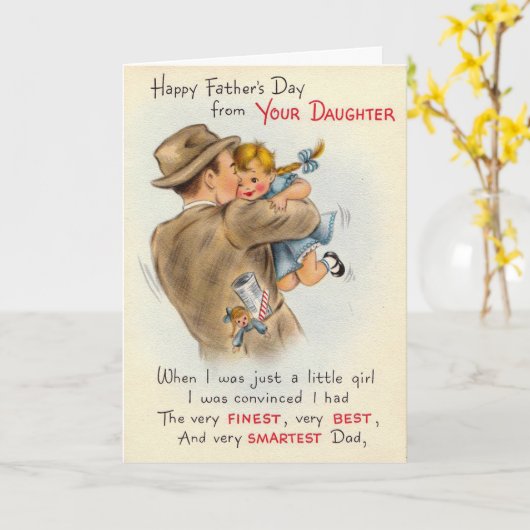 Schattigee Happy vaderdag Kaart van Daughter (Gele Bloem)