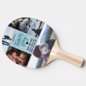 Schattigee Happy Vaderdag Photo Collage Aangepaste Tafeltennisbatje (Zijkant)