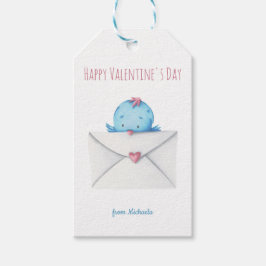 Schattigee Happy Valentines Day Bird Cadeaulabel