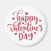 Schattigee Happy Valentine's Day met Red Hearts Magneet (Voorkant)