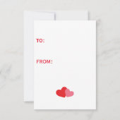 Schattigee Happy Valentine's Day Red Monster Valen Notitiekaartje (Achterkant)