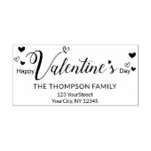 Schattigee Happy Valentines Day Typography Adres Zelfinktende Stempel (Design)