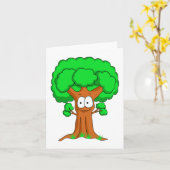 Schattigee Happy Whimsical Green Tree Kaart (Gele Bloem)