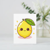 Schattigee Happy Yellow Lemon Briefkaart (Staand voorkant)