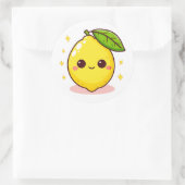 Schattigee Happy Yellow Lemon Ronde Sticker (Tas)