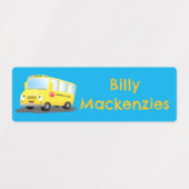 Schattigee Happy Yellow schoolbus cartoon geperson Labels (Design 1)