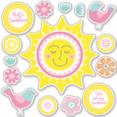 Schattigee Happy Yellow Sunshine Sticker (Voorkant)
